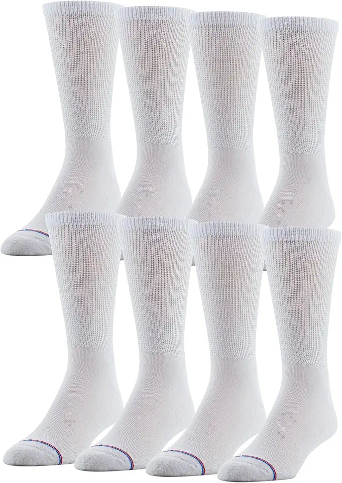 Men's 8 Pack Diabetic Crew Socks B486930