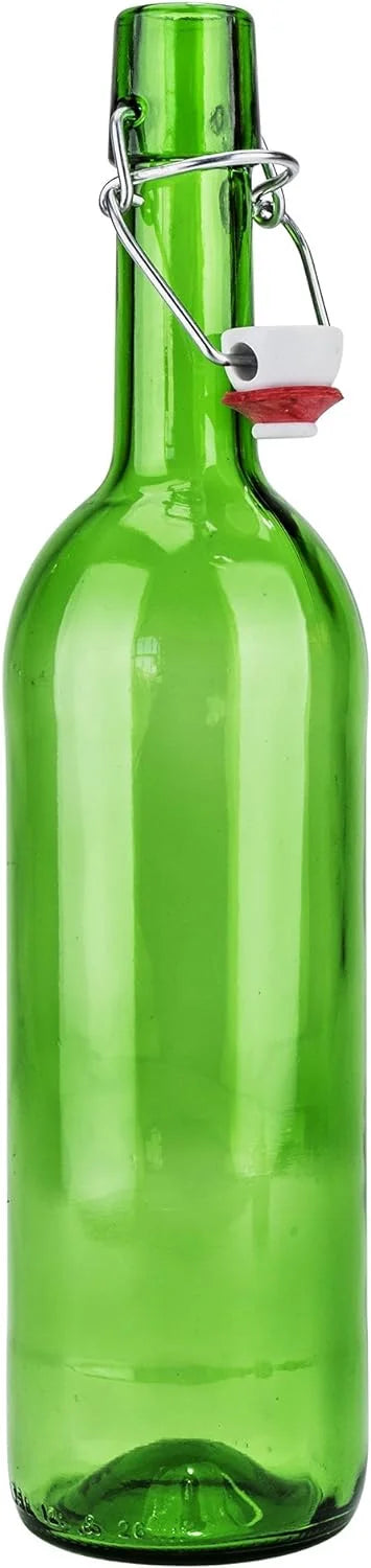 Green Glass Wine Bottle With Stopper, Swing Top E598