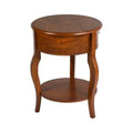 Mid Century Round End Table with Drawer Storage F78236
