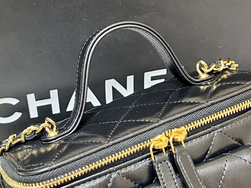 Black Vanity Bag With Strap K5020