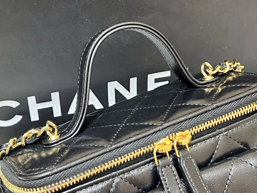 Black Vanity Bag With Strap K5020