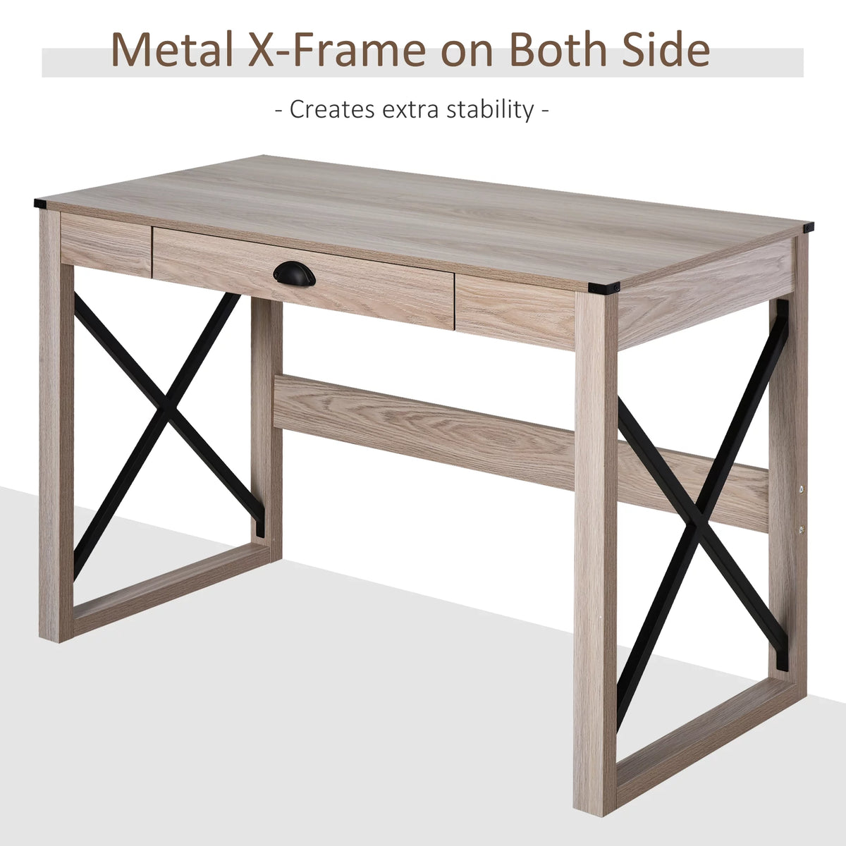 44 inch Rustic Writing Desk with Storage Drawer Y8233