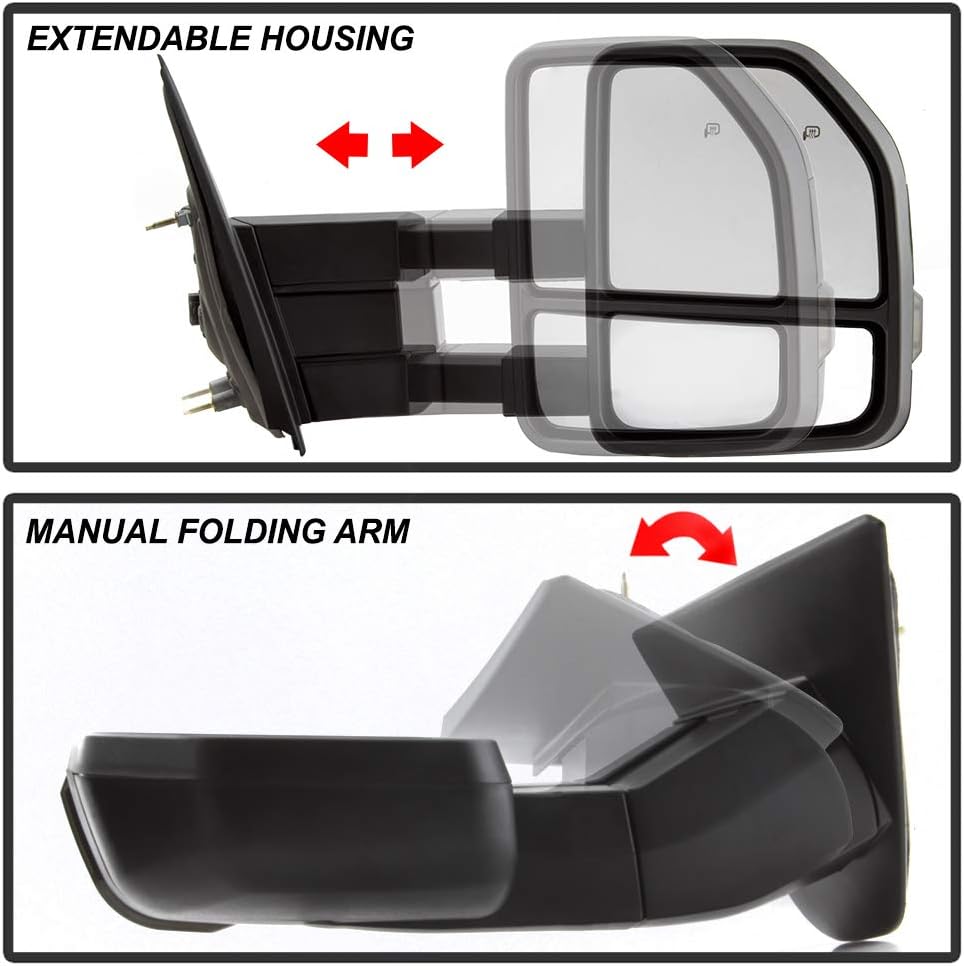 Telescoping Power Heated LED Signal Lights Towing Mirrors Pair Set Q8766