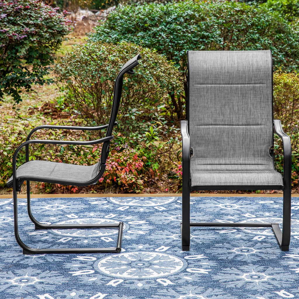 7 Pieces Outdoor Patio Dining Set with 6 Textilene Chairs and Extendable Dining Table Z355