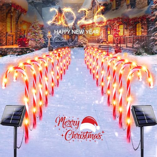 20 Pack Solar Candy Cane Lights R88824