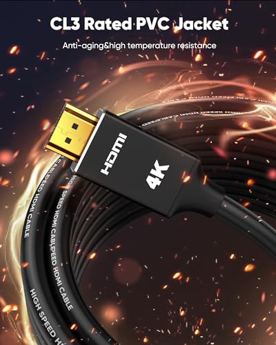 4K HDMI Cable 50ft CL3 Rated 18Gbps H22356