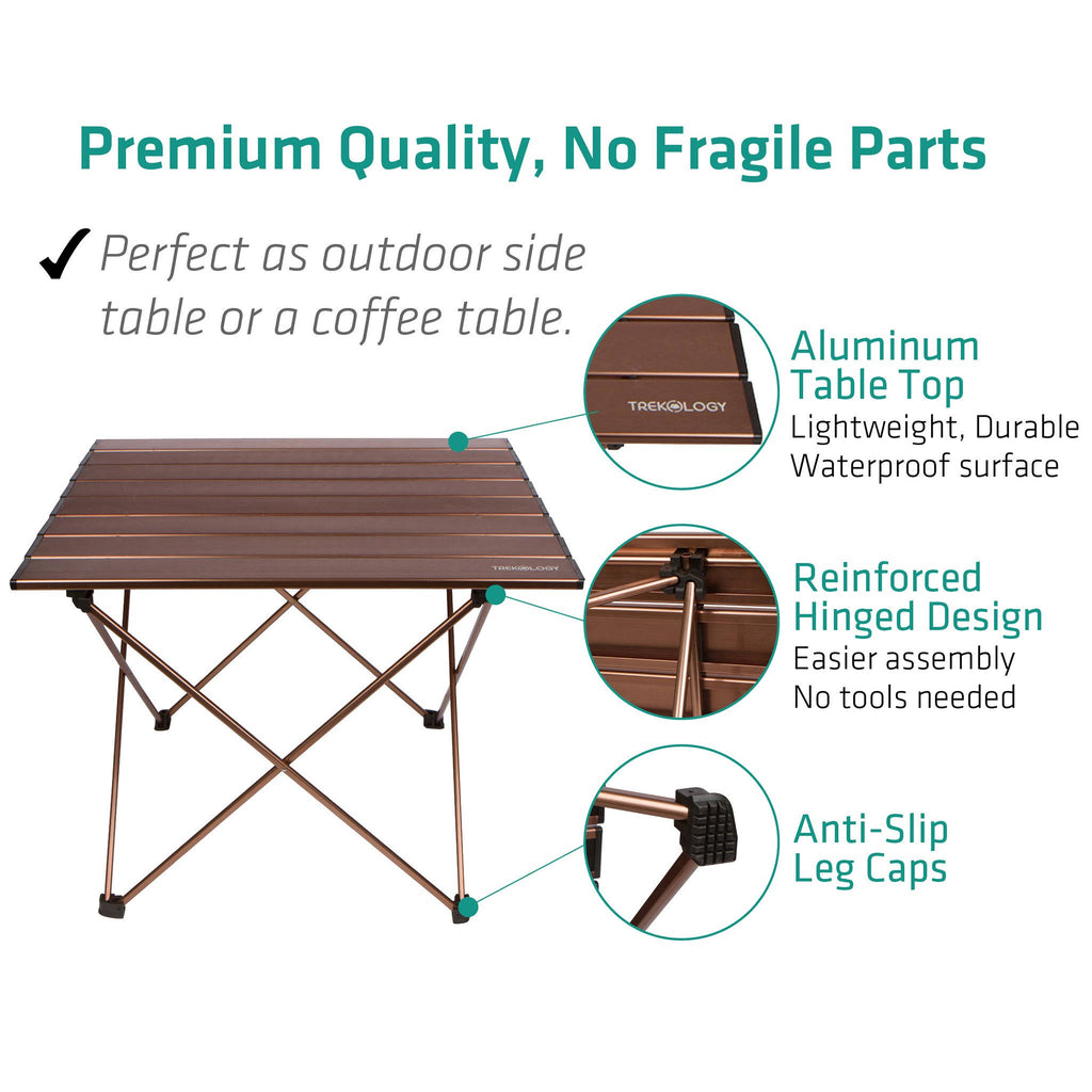 Blue Aluminum Portable Camping Side Table V265619
