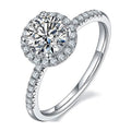 18K White Gold over Silver Moissanite Wedding Ring V2873