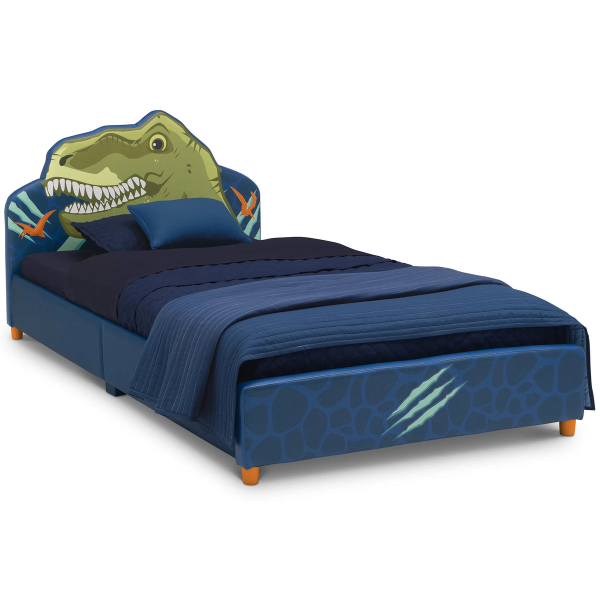 Blue Upholstered Twin Bed G5575