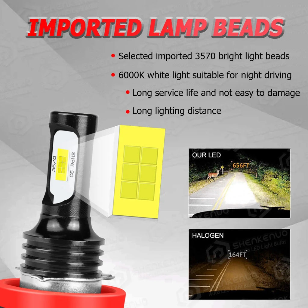 4x LED Headlight Hi/Lo Beam + Fog Light Bulbs U23366