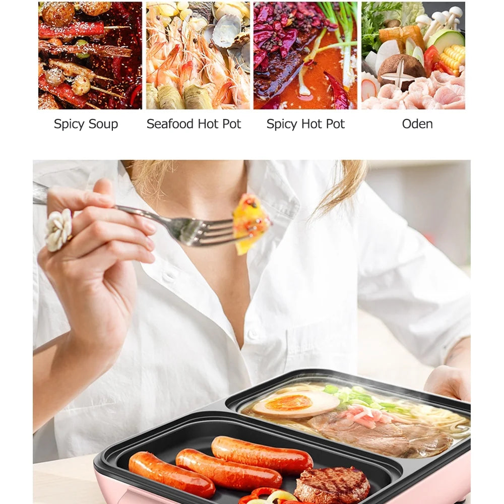 2L Electric Grill Pan Barbecue One Pot 1200W U45355