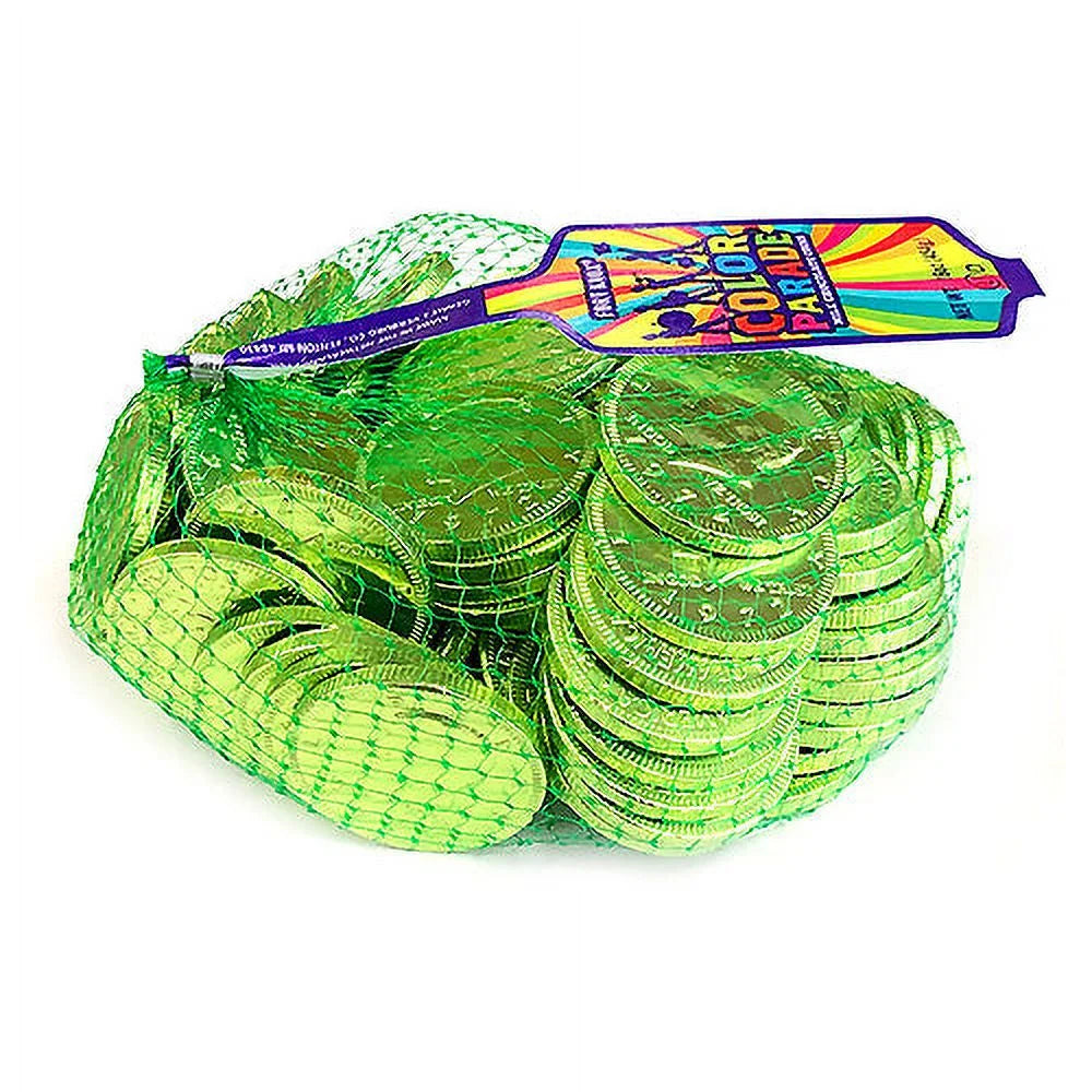 Milk Chocolate Coins Light Green Foil 1 lb L234