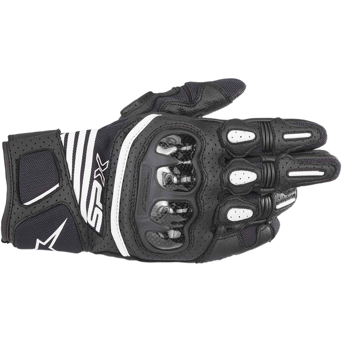 Black White Red Fluo Carbon Gloves Q6210