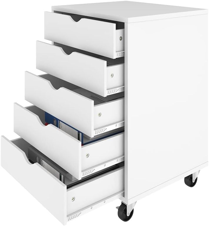 5 Drawer Black Storage Cabinet W664629