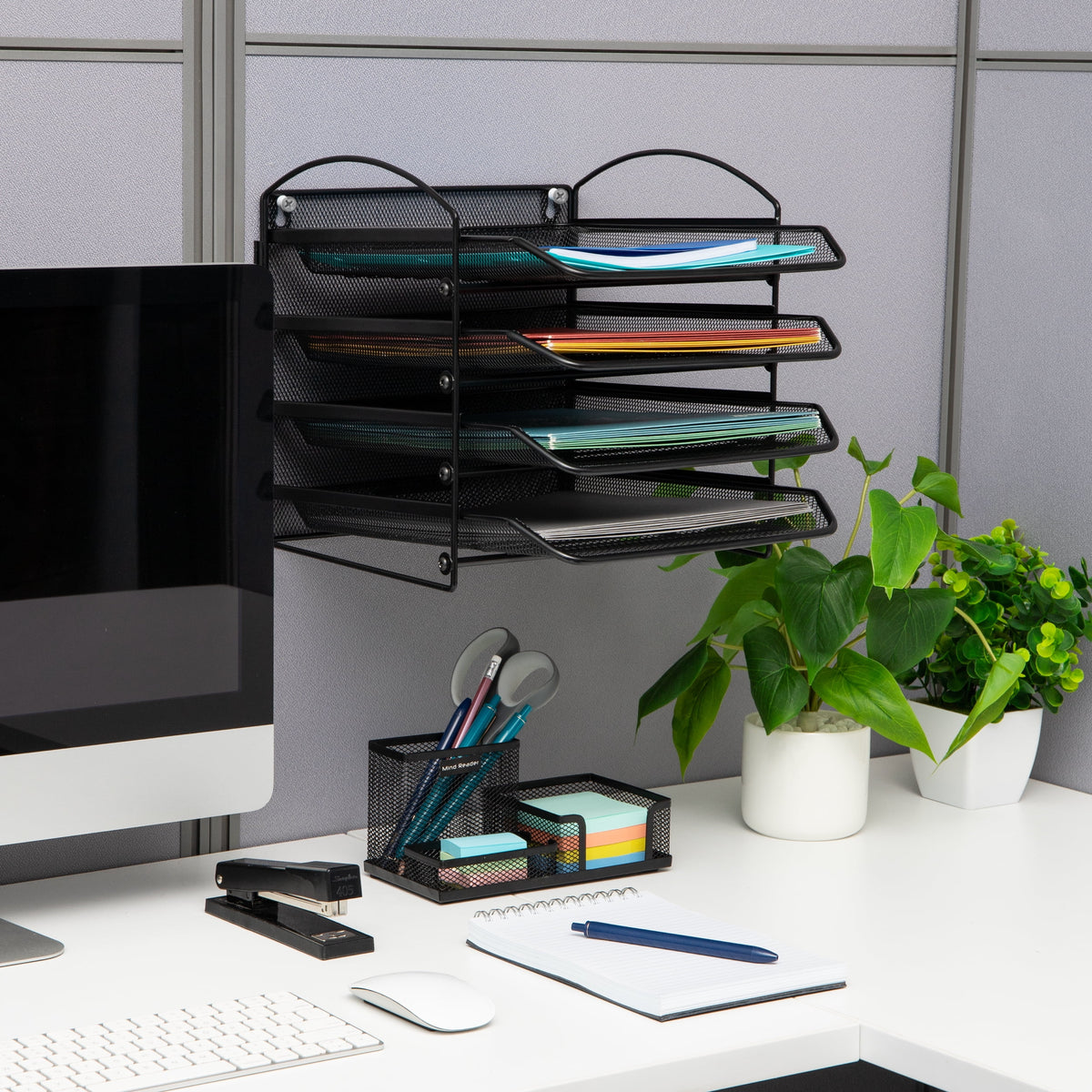 Black Metal Mesh Paper Tray F834716