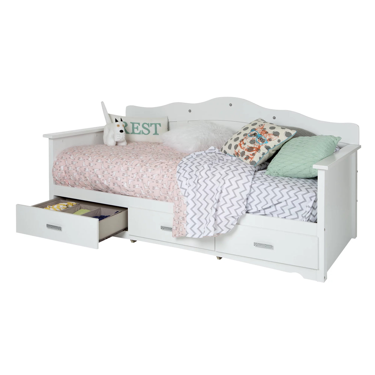 White Twin Daybed with Storage U322