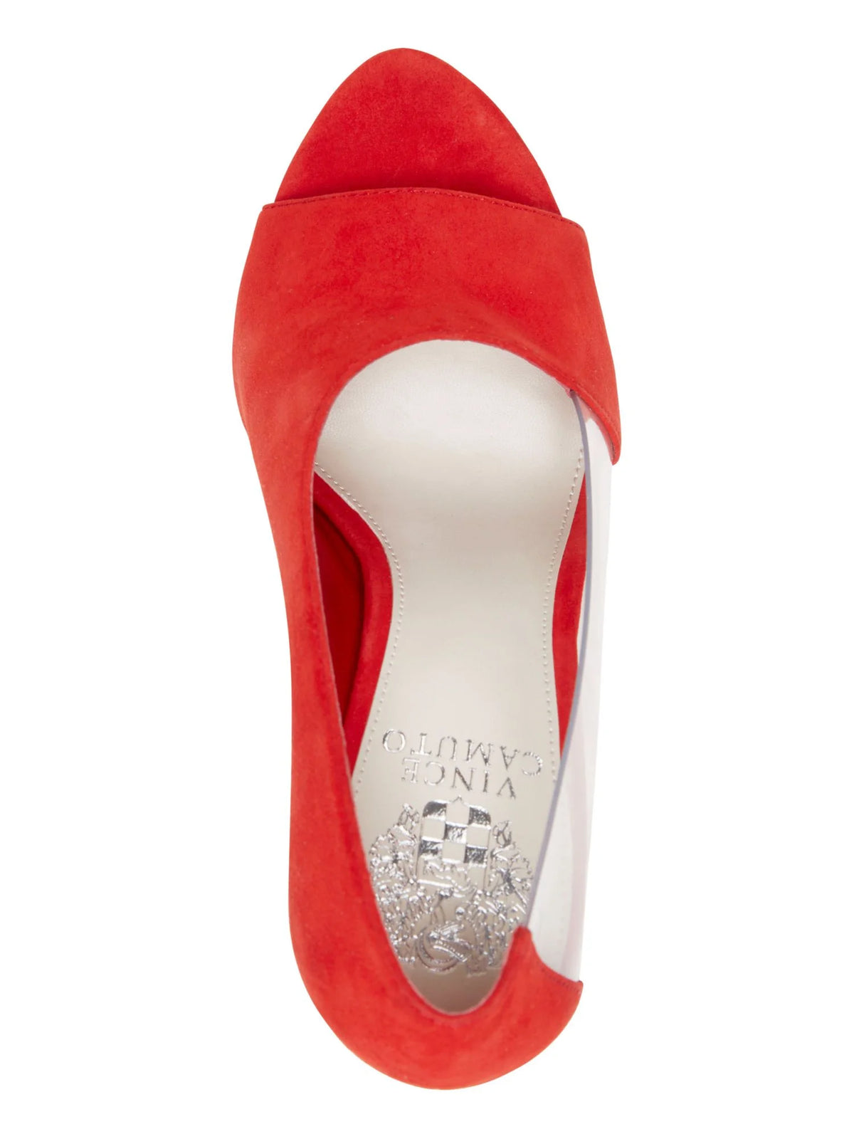 Red Transparent Panel Open Toe Stiletto Slip On Leather Dress Pumps Z448