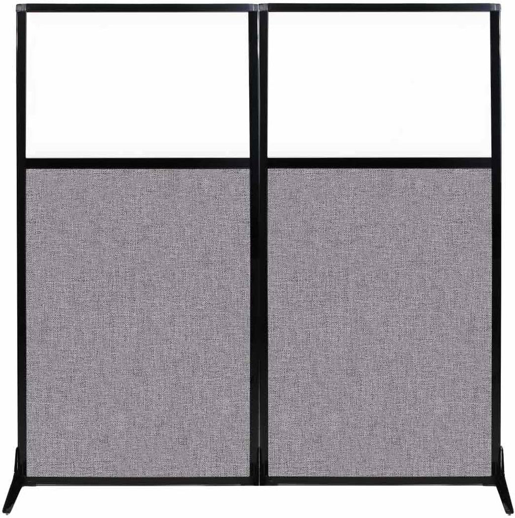 Portable Wall Divider with Charcoal Gray Fabric Panels N601
