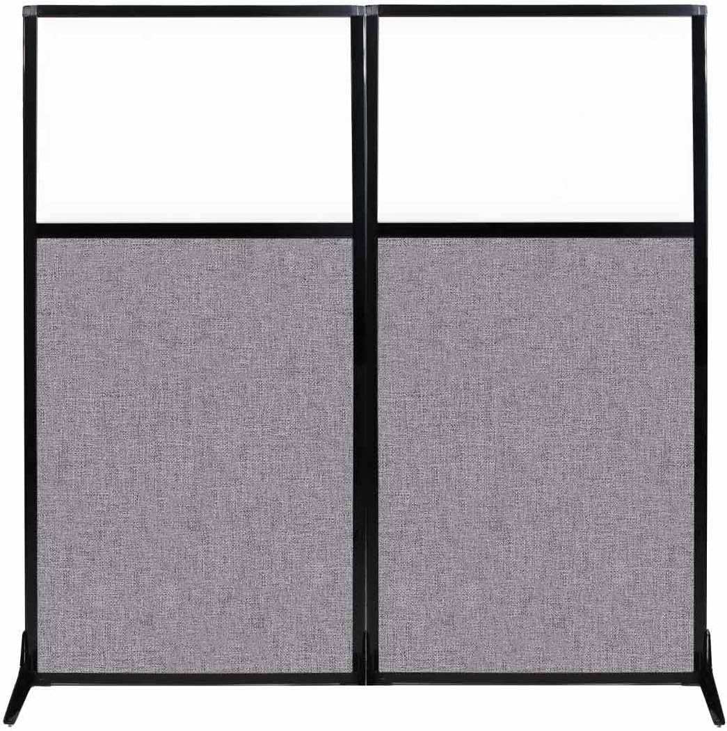 Portable Wall Divider with Charcoal Gray Fabric Panels N601