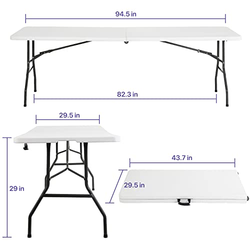 White 4 Ft Heavy Duty Plastic Folding Table G976945