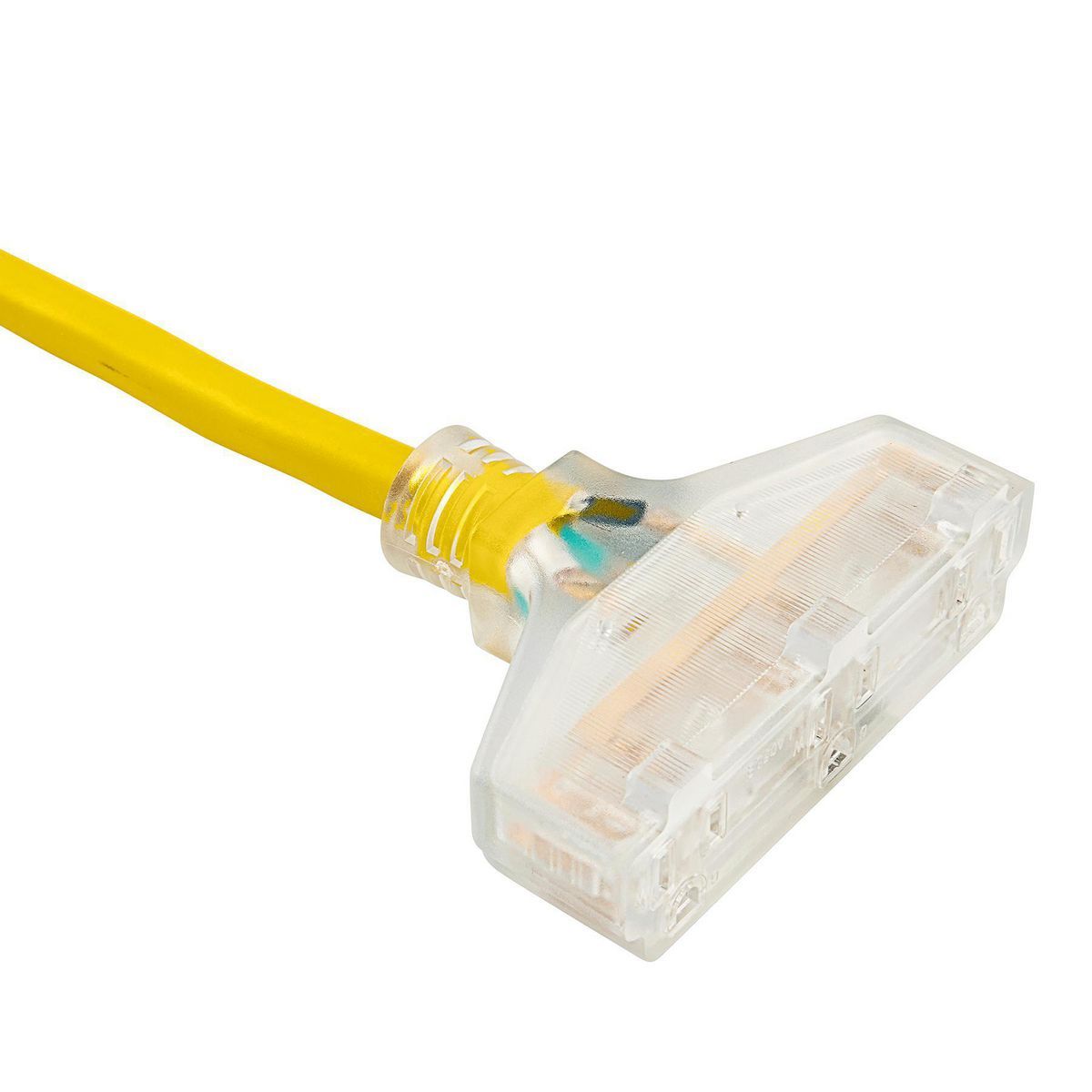 Yellow 25 ft. 10/3 Gauge Triple-Tap Extension Cord D4018