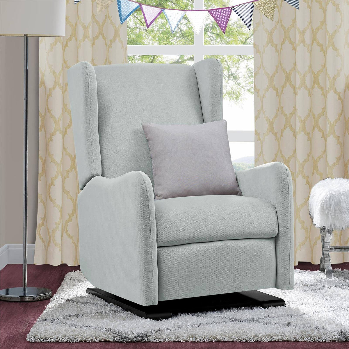 Light Gray Gliding Recliner S977147
