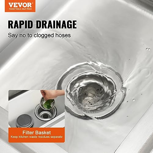 Stainless Steel 1 Compartment Utility Sink with Faucet R1872