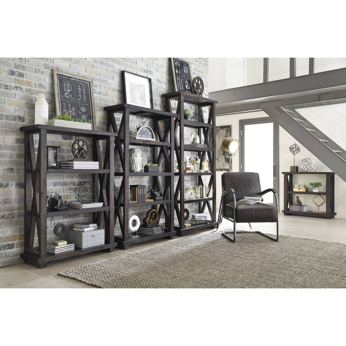 3 Shelf Solid Wood Bookshelf W96173