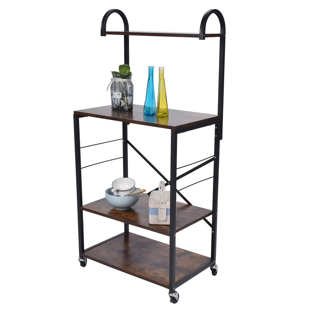 Microwave Storage Stand with Wheels Utility Shelf N4158