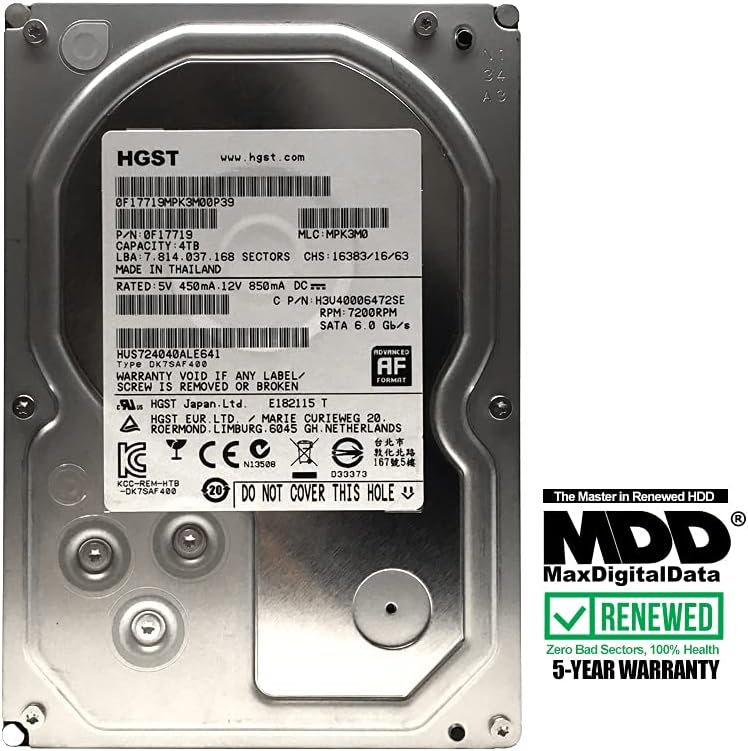 4TB 7200RPM 64MB Cache SATA 6Gb/s 3.5-inch Enterprise Hard Drive (Renewed) Pack of 2 D2293
