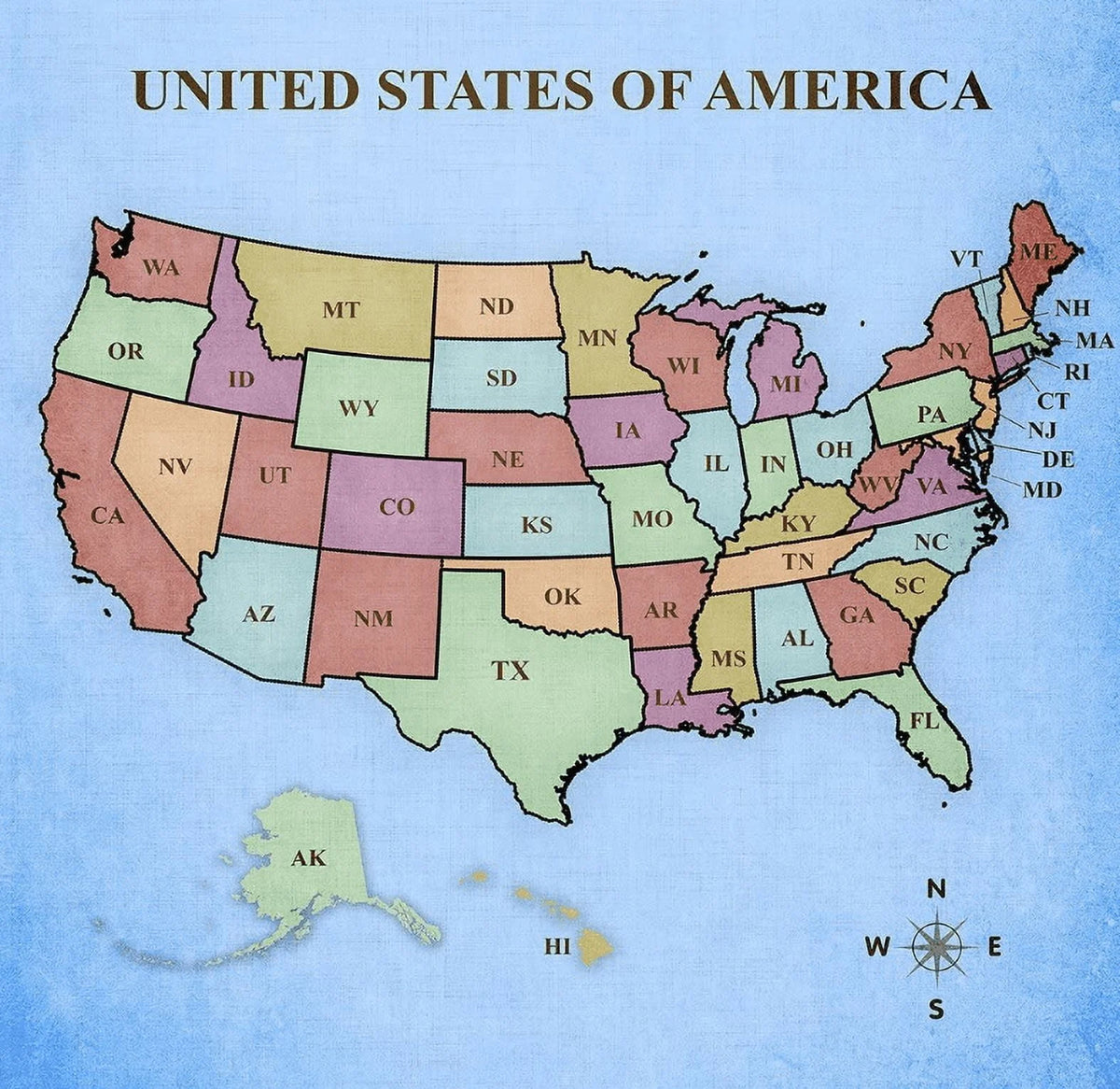 United States Map Poster Print U145357