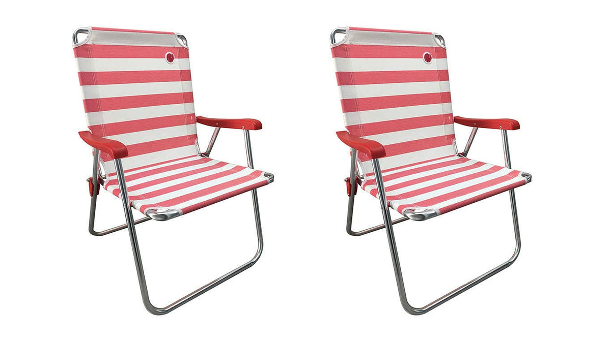 Folding Camp Chair 2 Pack Red White T5061