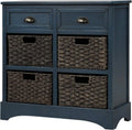 Wicker Storage Cabinet with 2 Drawers, Antique Navy O419371