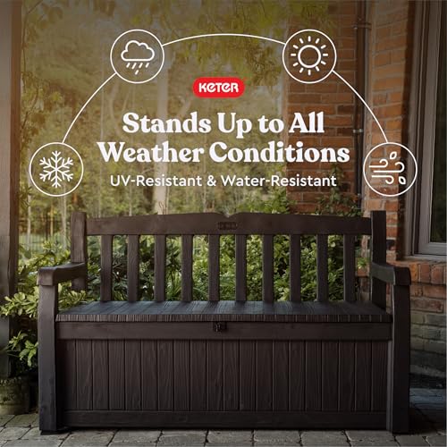 70 Gallon Storage Bench Deck Box Graphite L410
