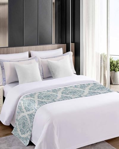 Teal Bed Runner Scarf King Size 94"x20" J705960
