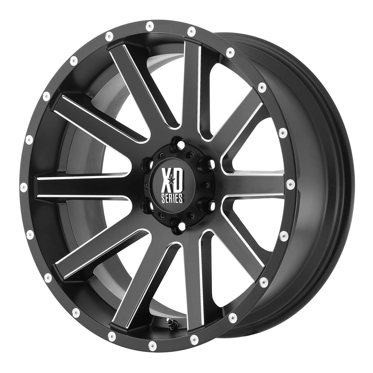 Black Milled 17x8 5x110 35mm Wheel L93476