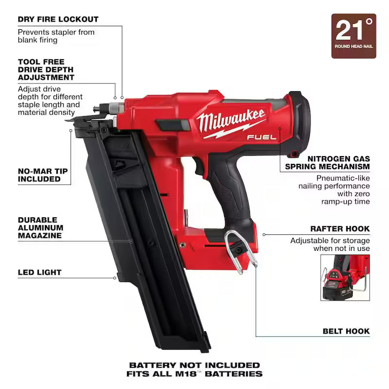 18-Volt Lithium-Ion Brushless Cordless Framing Nailer T3538