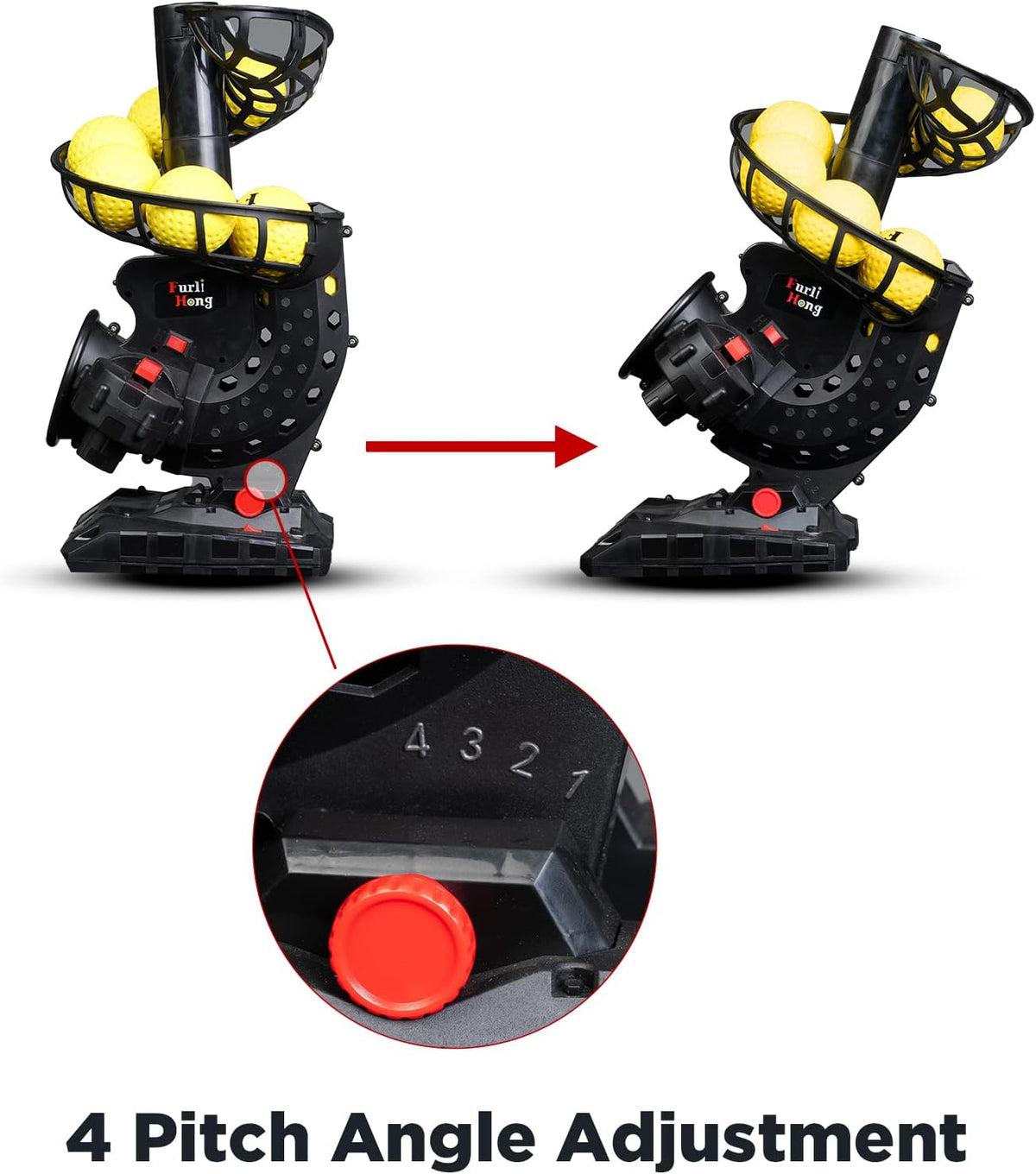 Electronic Baseball Pitching Machine with 8 Dimpled Balls P468
