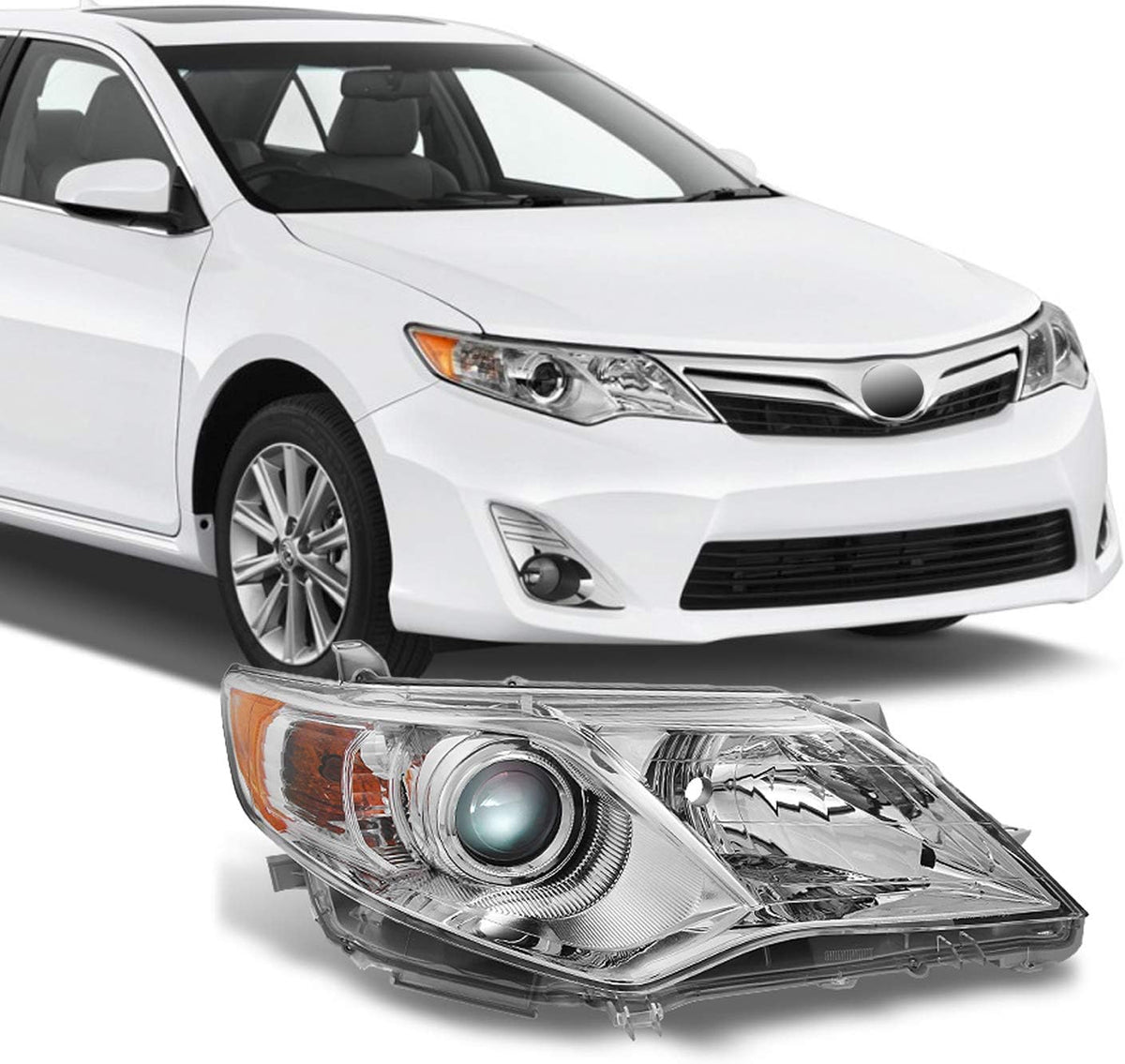 Chrome Clear Projector Headlights Pair B4841