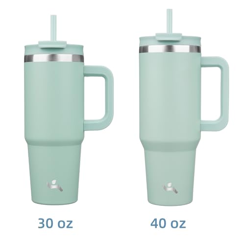 40 oz Insulated Stainless Steel Tumbler with Handle and 2 Straws N618938