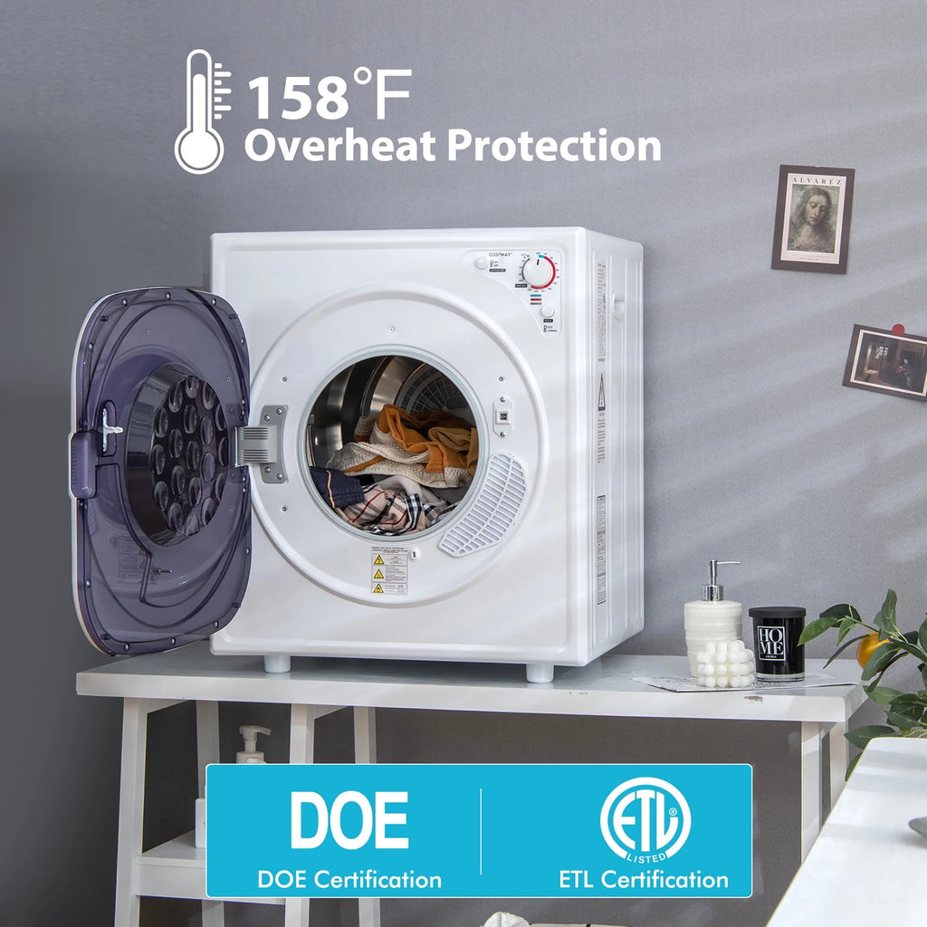 1500W Compact Electric Laundry Dryer Stainless Steel 13.2 lbs L821510