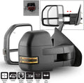 Telescoping Power Heated LED Signal Lights Towing Mirrors Pair Set Q8766
