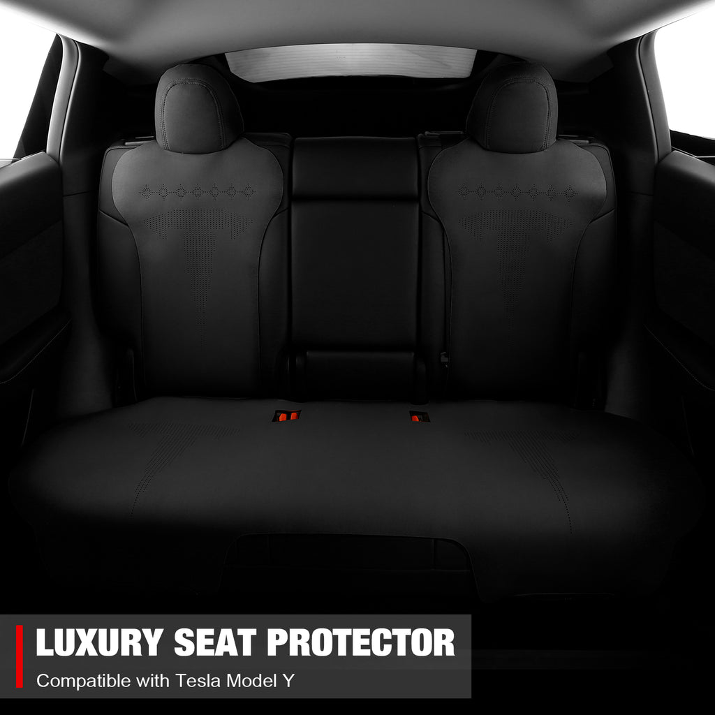 Black Suede Leather Seat Cover Cushion Protectors E564