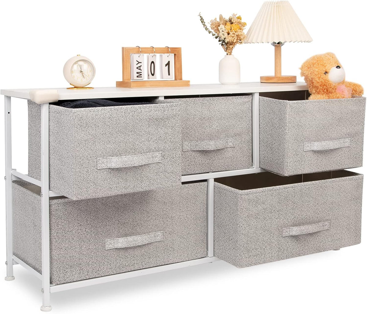 Fabric 7 Drawer Dresser Storage Tower with Steel Frame Z1287