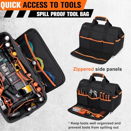 Heavy Duty 17.3-Inch 26-Pocket Waterproof Foldable Tool Bag K3165
