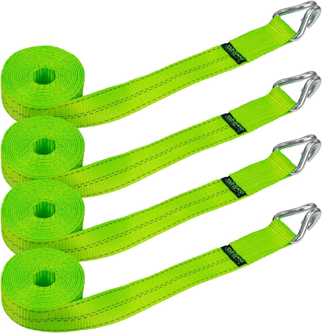 2 Inch x 15 Foot 4 Pack Winch Strap with Heavy Wire Hook J68834