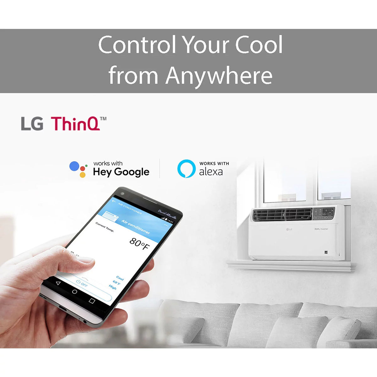 14,000 BTU Window Air Conditioner with Wi-Fi and Remote, White Y71685