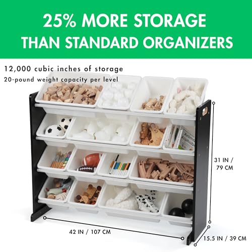 16 Removable Bins Grey White Toy Storage Organizer I8650