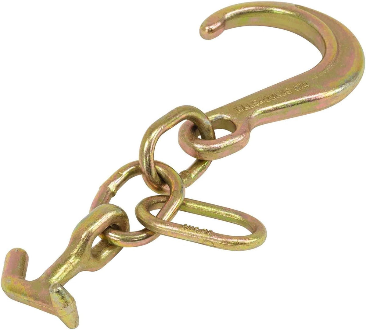(2 Pack) 8" G70 J Hook with T-J Hooks and Enlarged Link, 5,400 lbs WLL K8210