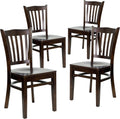 4 Pack Walnut Wood Restaurant Chair R31545
